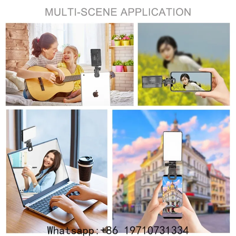 Mini Clip-on Mobile Phone LED Light Selfie Light 120 LED 2500K-9000K W/ Battery for iPhone Samsung Huawei Xiaomi Smartphones