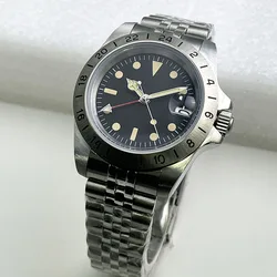 New black 39mm GMT 24 hours GMT Steel bezel GMT Men's Automatic Mechanical Waterproof Black Explorer Watch S10