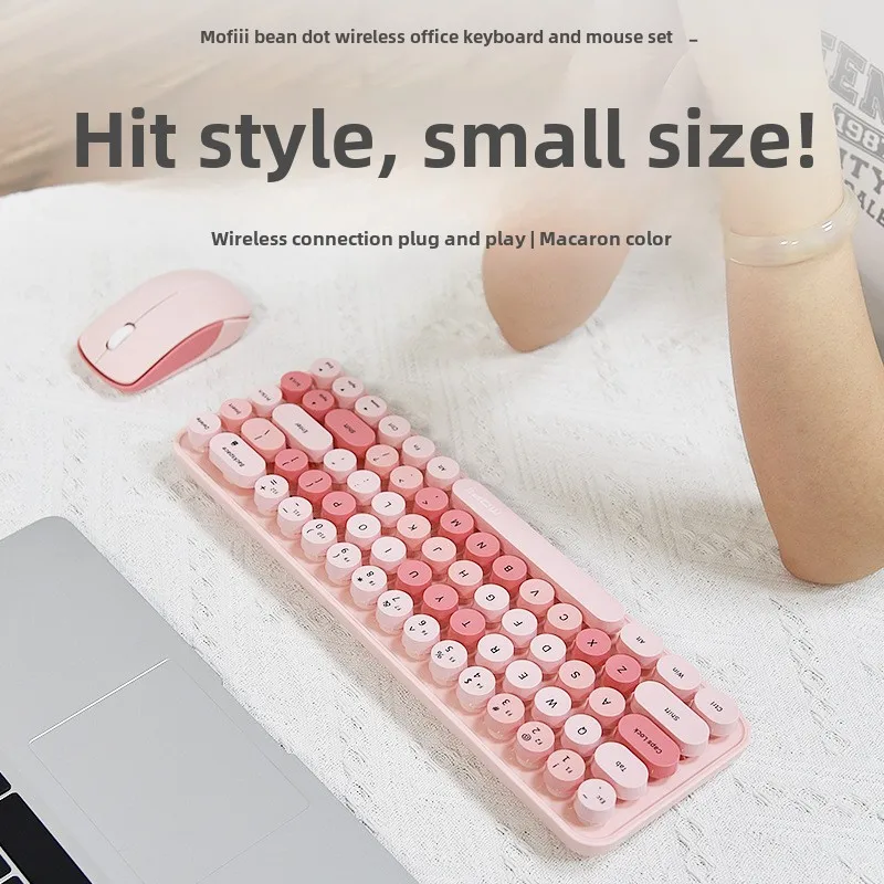 

Wireless 2.4G Keyboard and Mouse Set Ergonomic Small Size Typewriter Keyboard & Mouse Combo for Windows 7/8/10 Laptop Desktop