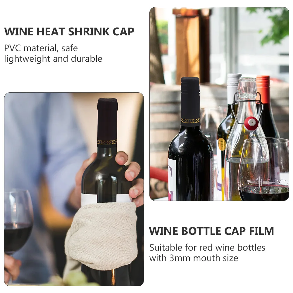 

100Pcs Red Wine Bottle Heat Shrink Capsules PVC Seal for Bottles 3mm Mouth Size Wine Bottle Shrink Film