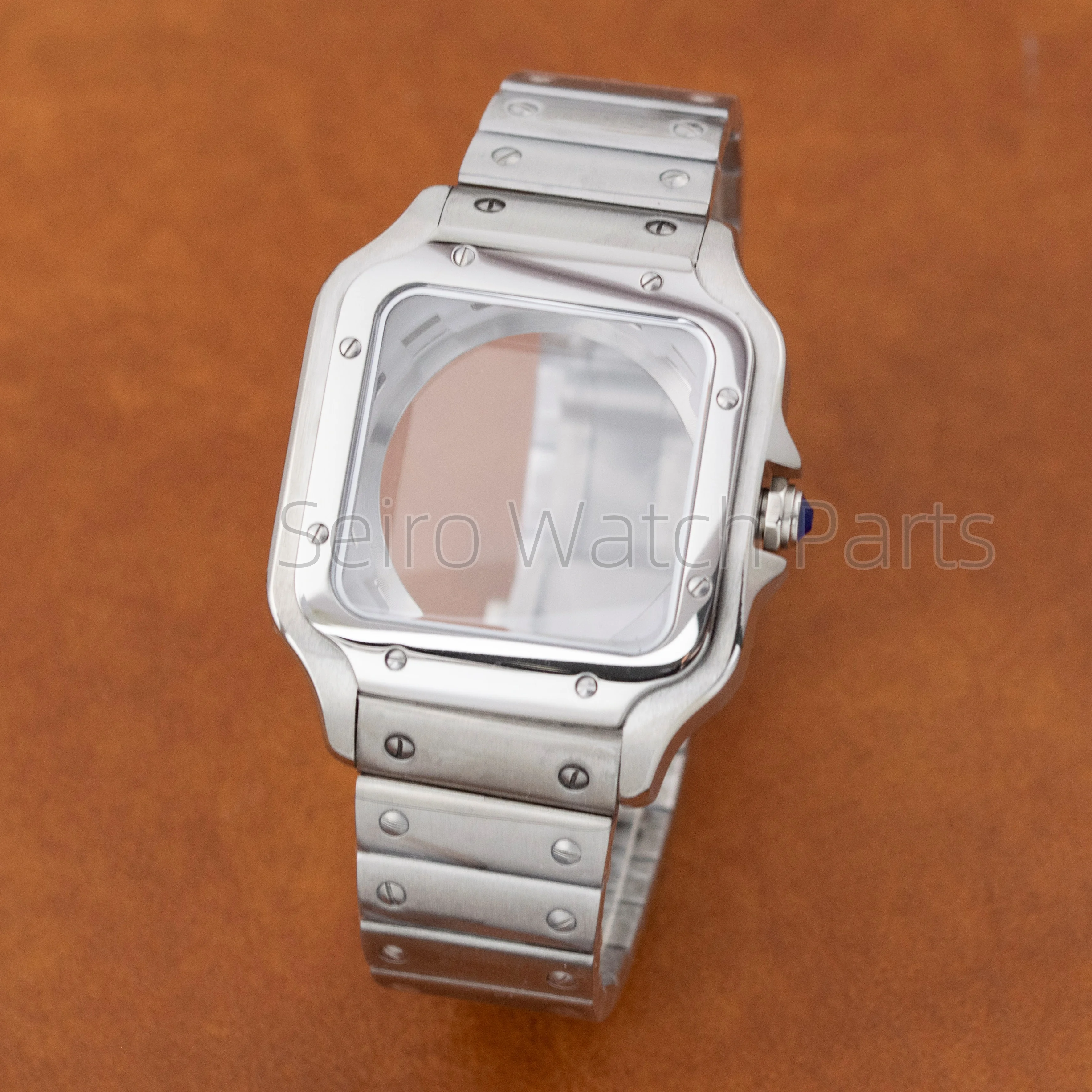 38 مللي متر ساعة مربعة حافظة الفولاذ المقاوم للصدأ سانتو حافظة NH35 تعديل أجزاء Seiko Mod اكسسوارات NH36 NH35 ساعة يد تعمل بالحركة #4