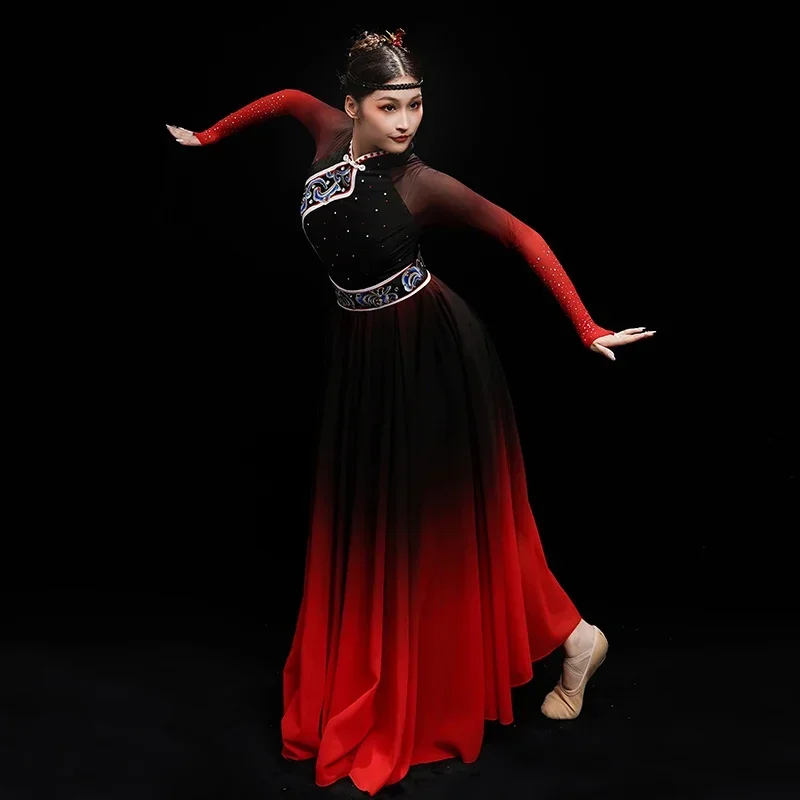 

Minority Tibetan Dance Costume Female Traditional National Dance Mongolian Tibetan Outfit for Women Dancewear Stage Performance