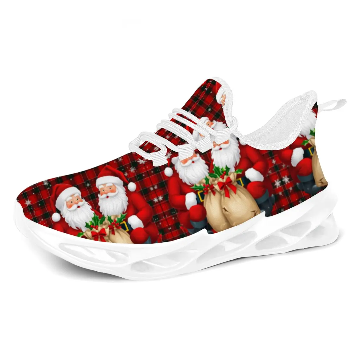 المتسكعون المرأة عيد الميلاد ثلج الجرافيك طباعة الدانتيل متابعة جولة T المرأة أحذية فلكنيز قماش المرأة حذاء مسطح Zapatos #2