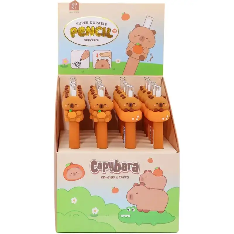 2Pcs/Lot Capybara Eternal pencil Cute Cartoon stationery strong durable writing smoothly Study supplies children's day gift