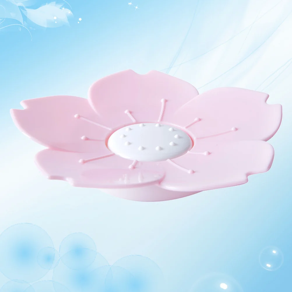 Creative Pink Draining Cherry Blossom Soap Dish Soap Box Plate Flower Cherry Blossom Soap Plastic Box Holder