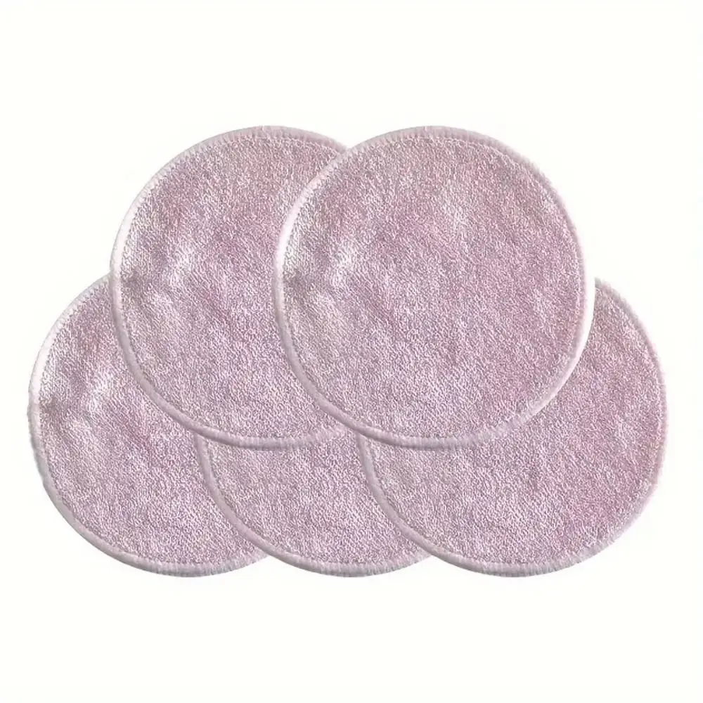 10Pcs Skin-friendly Soft Fiber Cleaning Pad Reusable Round Makeup Removal Pad Gentle Effective Cleansing Washable Puff Women