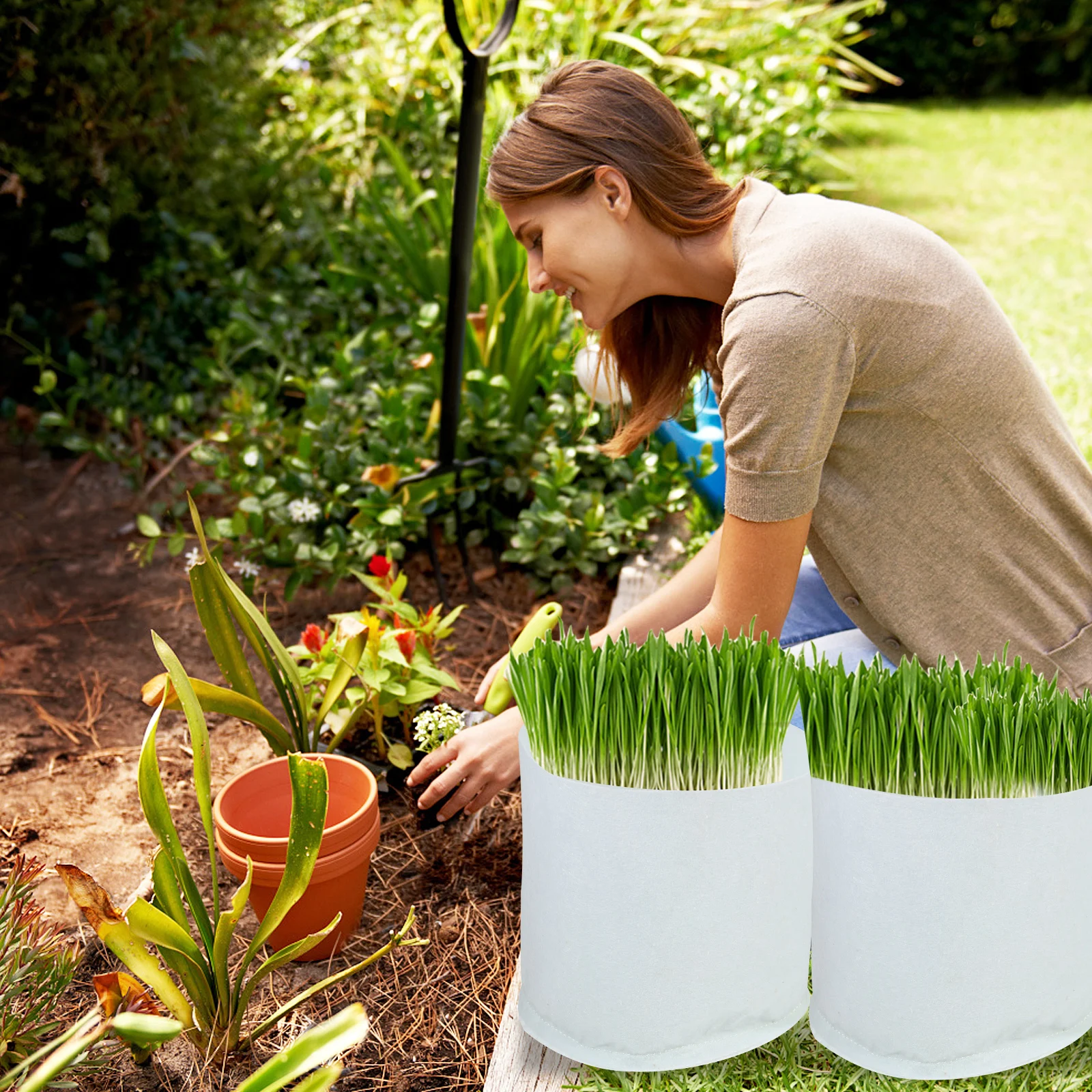 

50 Pcs Non woven Planting Bag Thickened Felt Grow Bags Practical Garden Tools Moisture proof Breathable Planter Bags