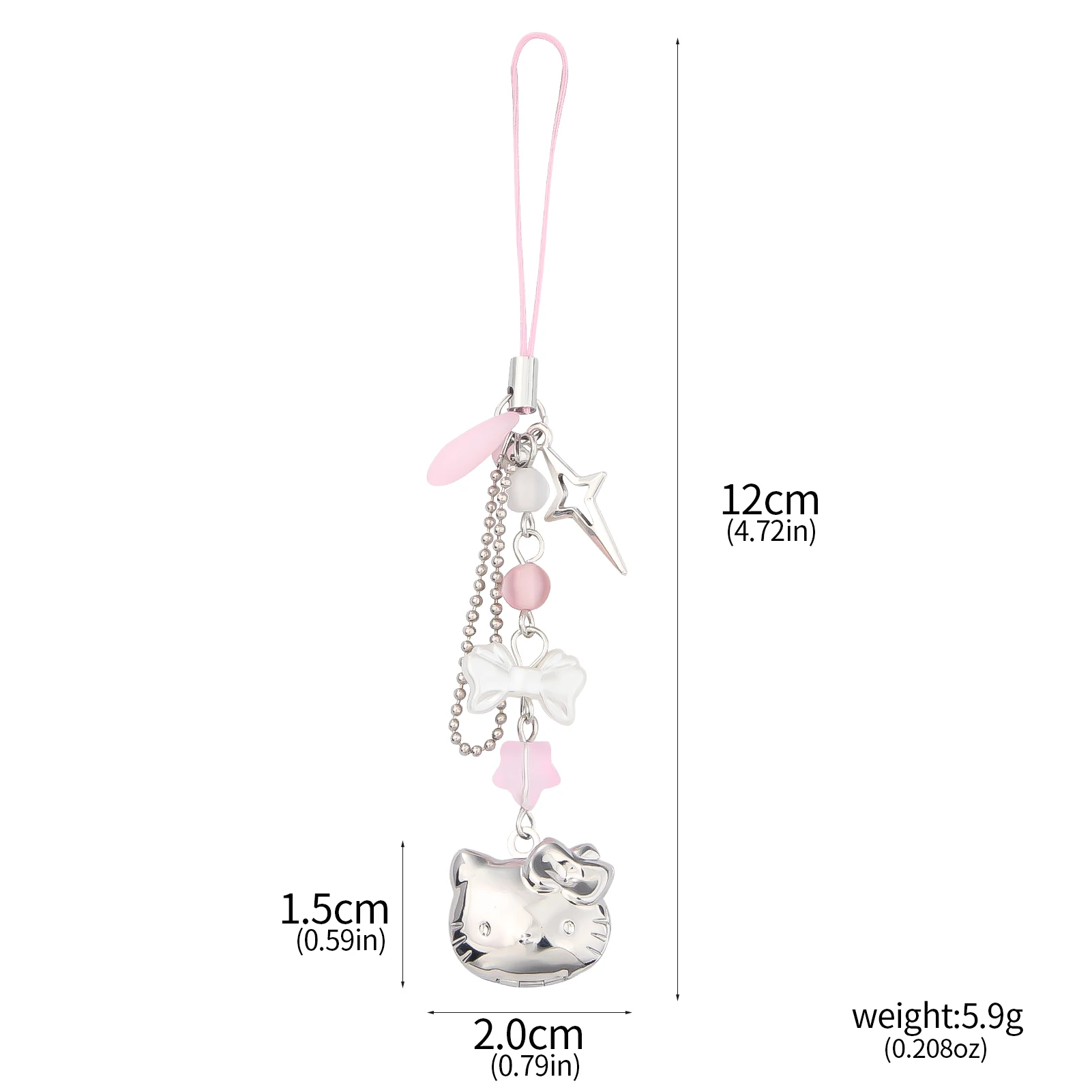 Hello Kitty Catena in corda per cellulare Sanrio Anime Car Coppia Portachiavi per borse Portachiavi squisito creativo Regalo per ragazza di Halloween