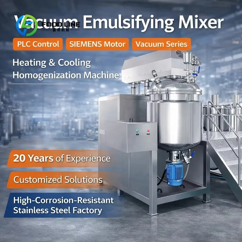 customized Industrial Intelligent Vacuum Emulsifier High Efficiency Homogenizing Mixer SUS316L for Skin Care Lotion Production