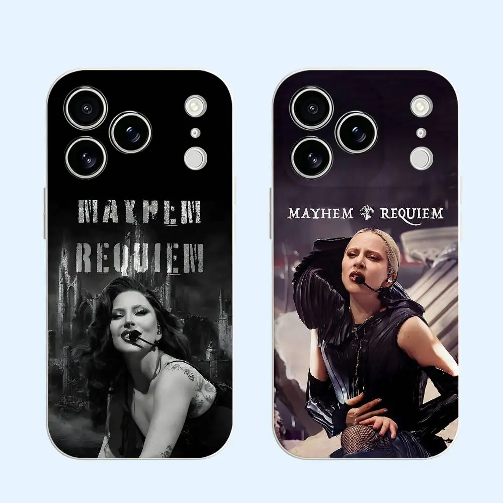 

L-LadyS M-MAYHEM R-Requiem G-Gaga Black Soft TPU Case For iPhone 17 16 15 14 13 12 11 Pro Max Plus E Mini Silicone Phone Cover