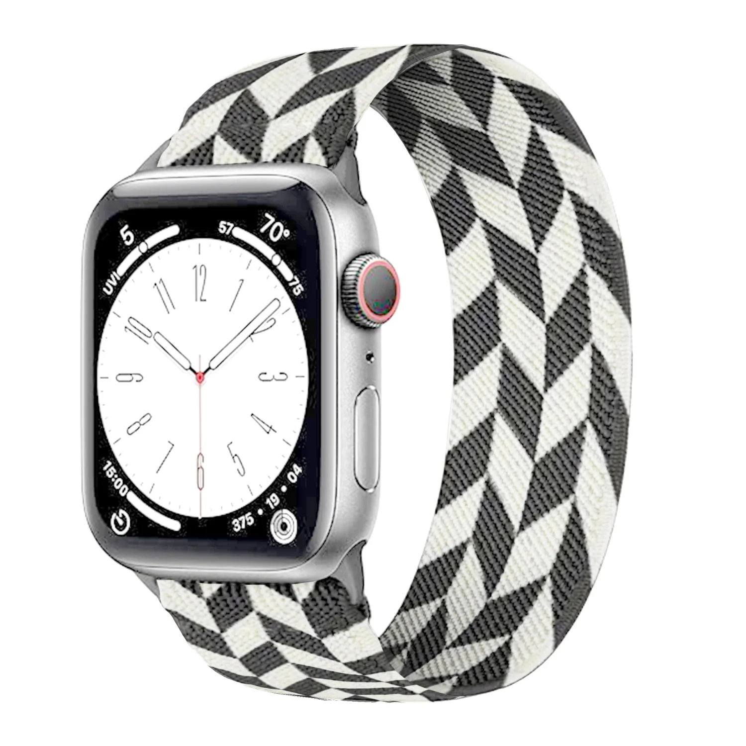 Correia de relógio de nylon solo de impressão, Apple Watch Series, 44mm, 45mm, 42mm, 40mm, 38mm, 41mm, Ultra 49mm, pulseira para iWatch