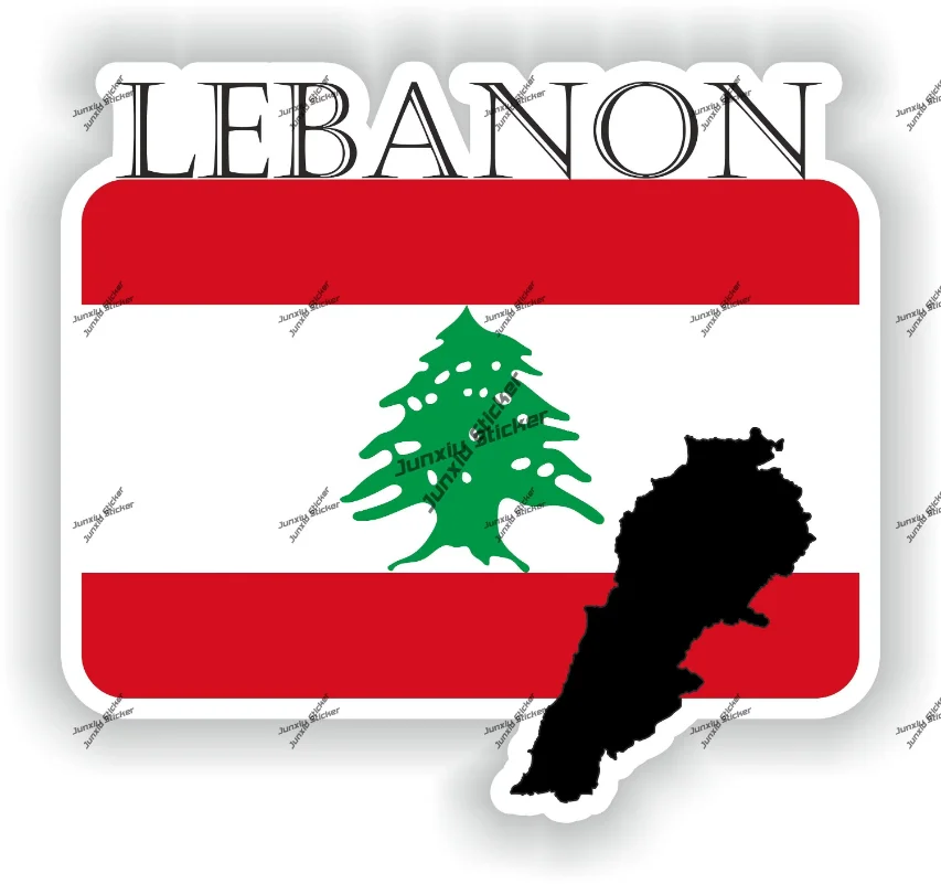 

Lebanon Sticker Coat of Arms of Lebanese Flag with Map Badge Waterproof Decal Decor for SUV Car Bike The Whole Body Decals