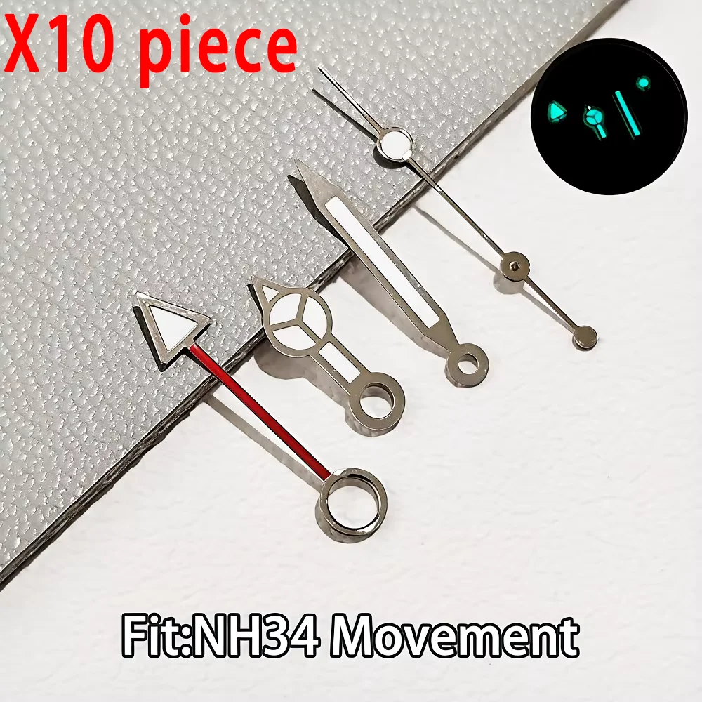 X10/30/50/Piece GMT Watch Hands Parts BGW9 Luminous Suitable For NH35 Watches Pointer Accessories NH35 Watch Hands