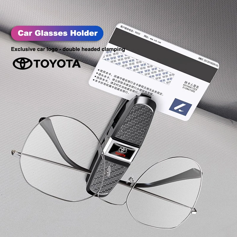 

Автомобильный зажим для очков, авто солнцезащитный козырек для хранения, многофункциональный держатель для солнцезащитных очков для Toyota Corolla Yaris Aygo Prius CHR Camry Auris