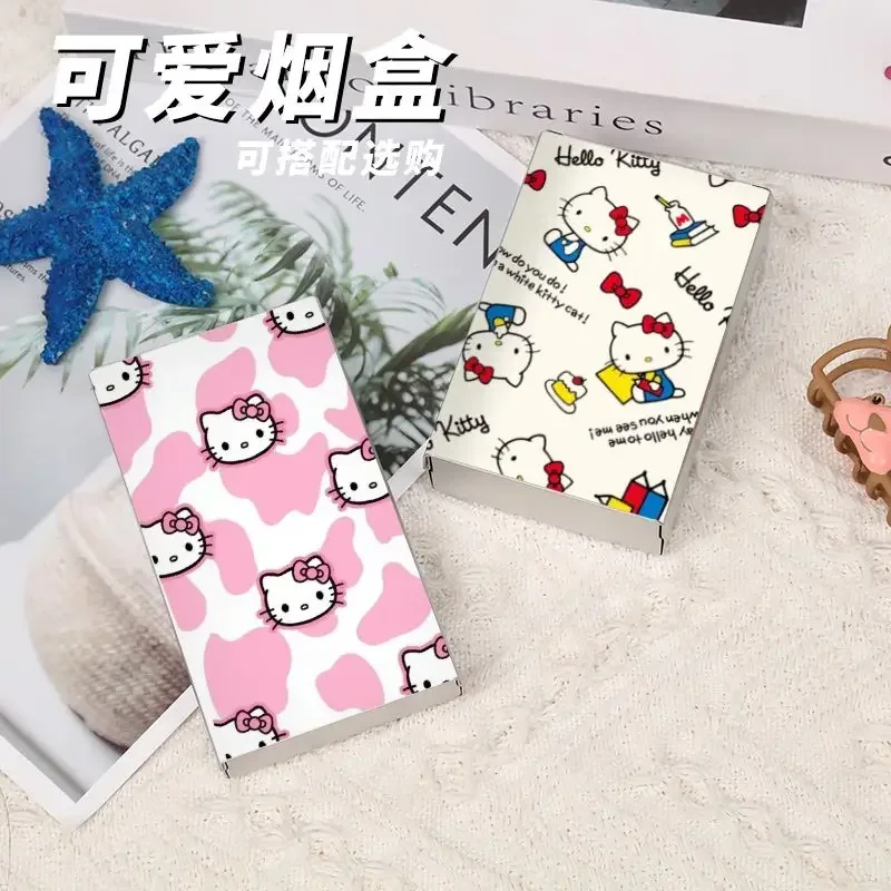 Nowe, urocze, przenośne etui na papierosy ze stopu aluminium Hello Kitty z kreskówki anime kawaii w stylu japońskim jako prezent dla chłopaka