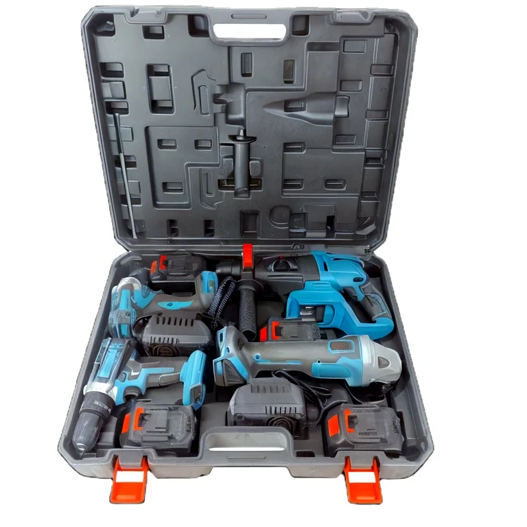 Tool sets electric 21v Portable Cordless  Lithium Electric Tool 4-piece electrical tool kit set