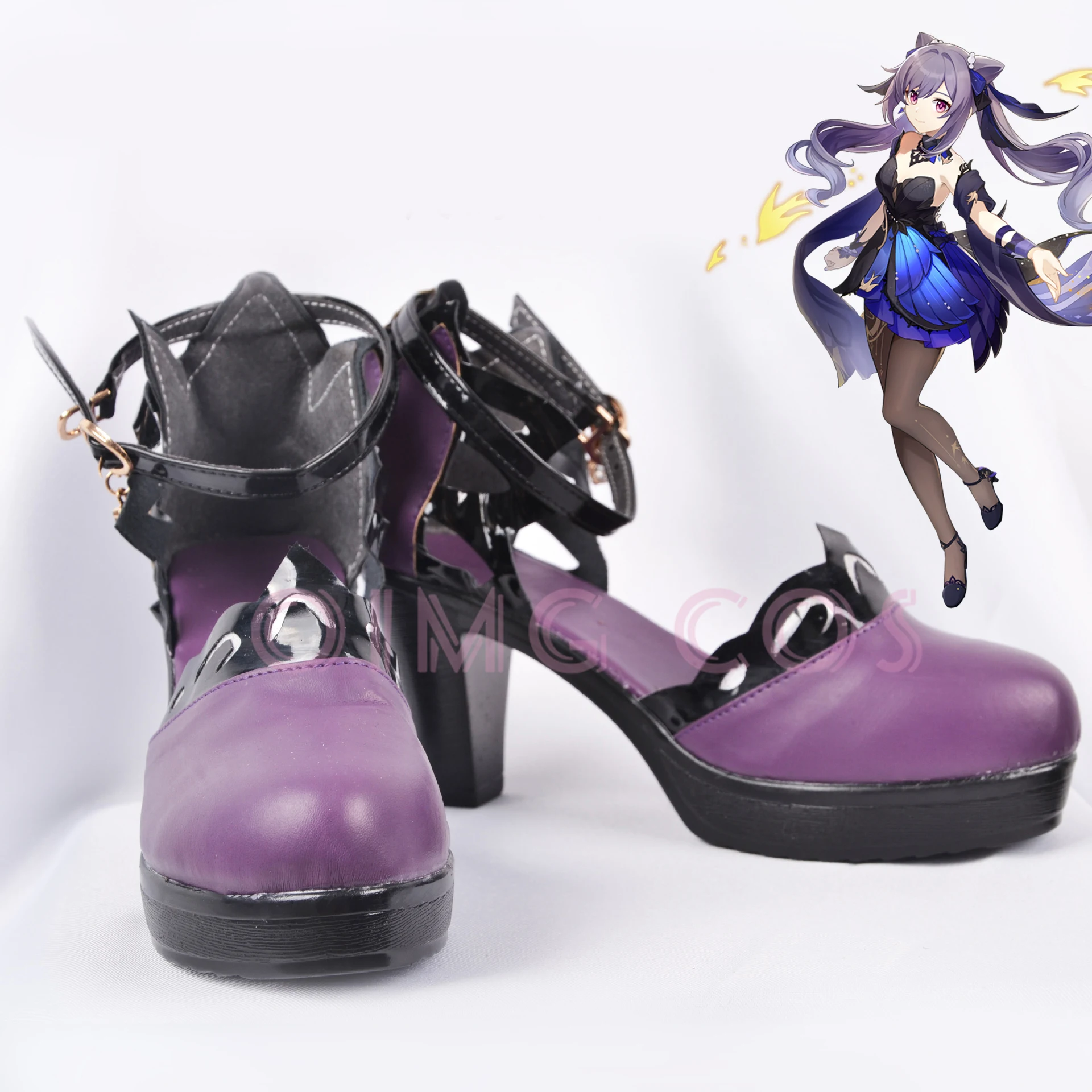 Keqing Anime Cosplay sapatos para homens, Halloween Game, estilo chinês