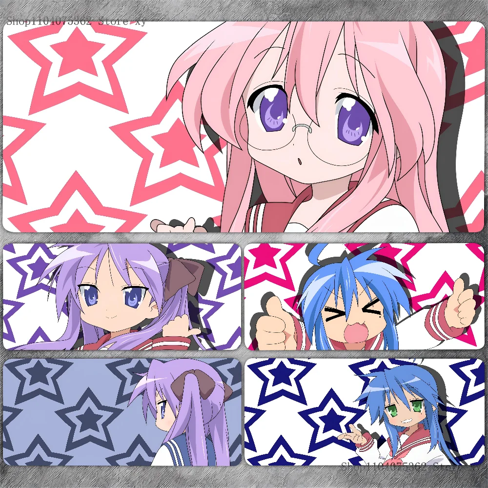 Anime Lucky Star Mousepad Large Keyboard Desk Mat Gaming Mouse Pad LockEdge Non-slip Mat