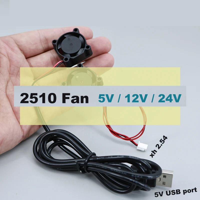 2.5cm DC 5V USB Fan 2510 PC Computer Case Cooler 25mm Brushless Cooling Fans For Raspberry Radiator Ventilation Oil Bearing A7