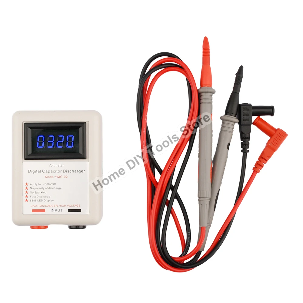 YMC-02 800V LED Digital Voltmeter Digital Capacitor Discharger Discharging Tool Electronic Repair Display with Test Pen