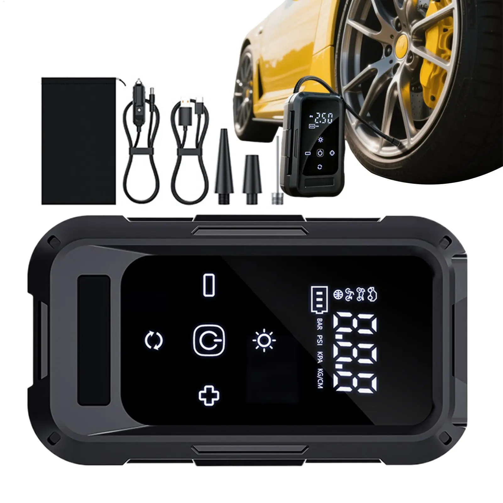 

12VE электрический насос портативный насос для накачивания шин автомобильный насос для накачивания шин беспроводной насос для накачивания с цифровым дисплеем электрический насос для накачивания воздуха