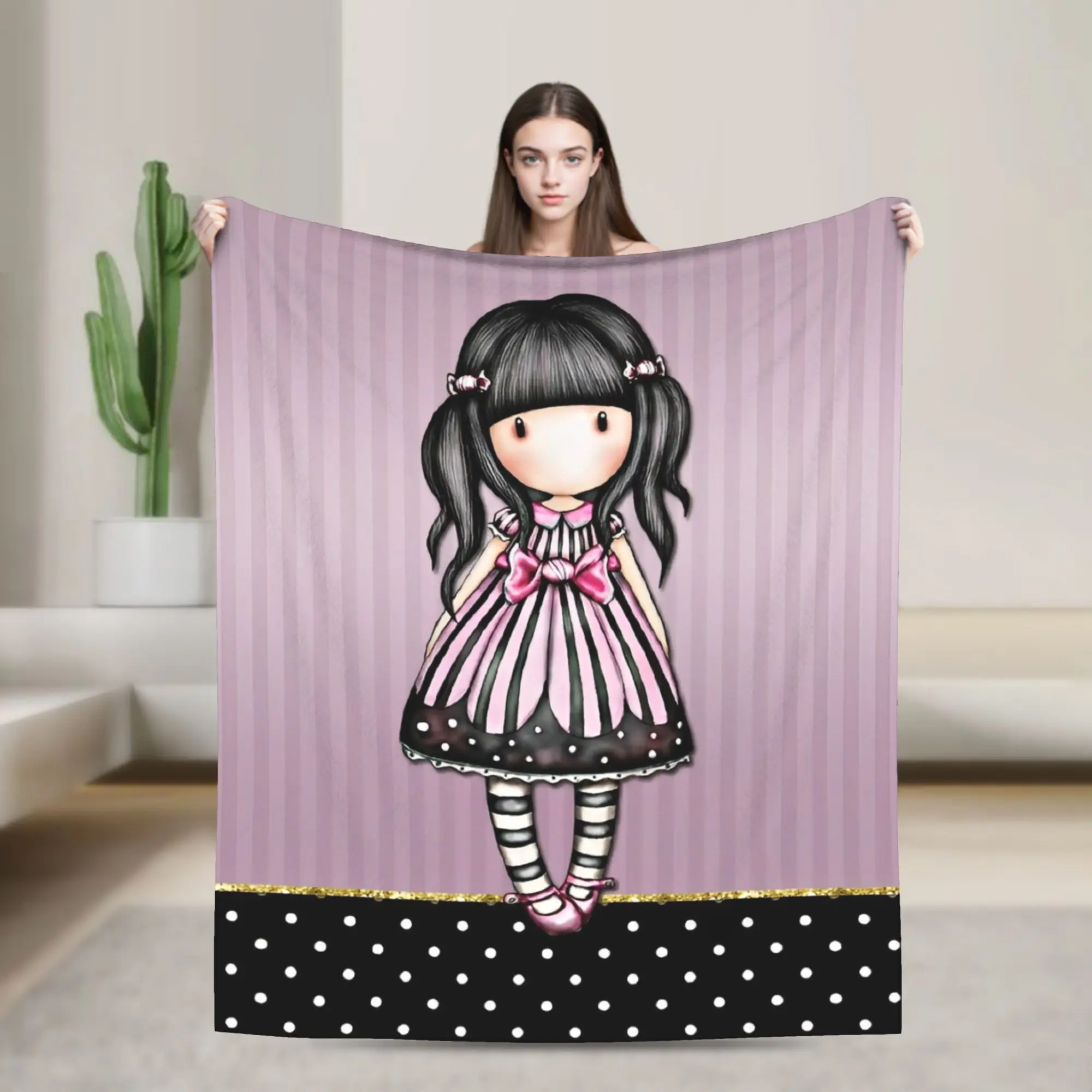 S-Santoro G-Gorjuss Blanket Cover Velvet Doll Cartoon Ultra-Soft Throw Blankets for Home Couch Bed Rug
