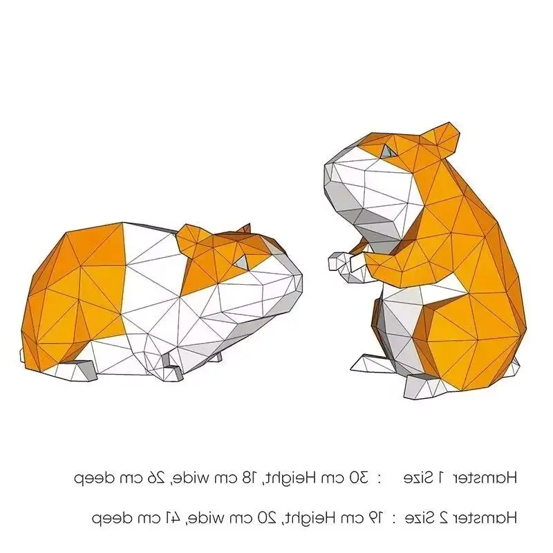 

Бумажная модель хомяка, милые животные, 3D изделия из бумаги, сделай сам, украшение стола, оригами ручной работы, креативные пазлы, развивающие игрушки из бумажных ремесел