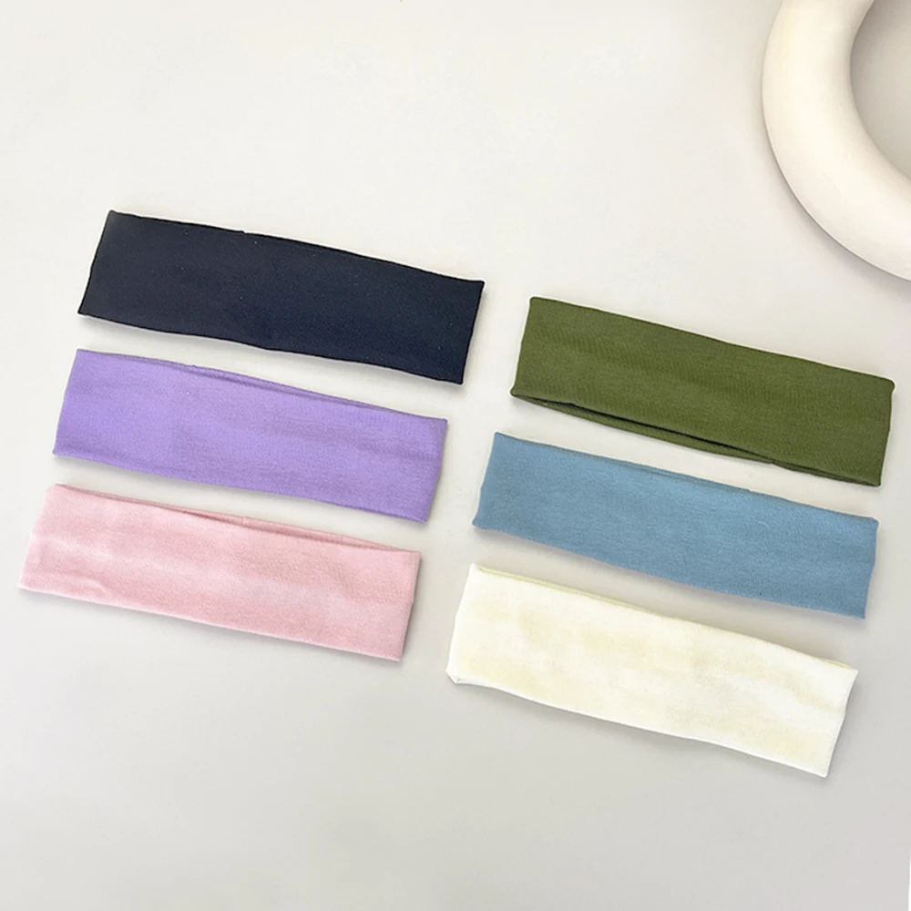 Elastic Cotton HairBand Fashion Headbands for Women Men Solid Running Fitness Hair Accessories Yoga Hair Bands Stretch Makeup