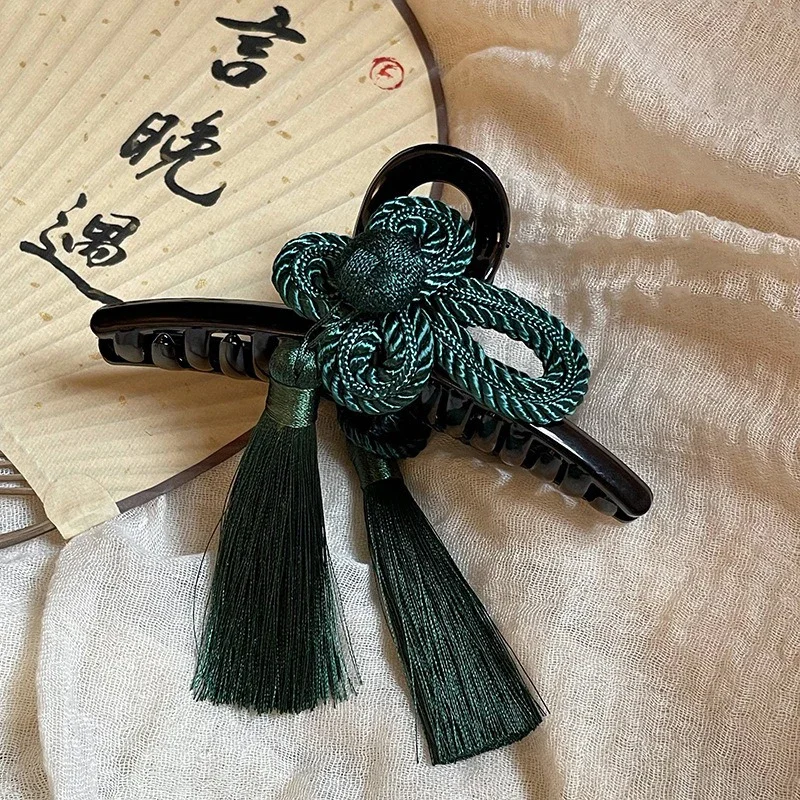 Neue Chinesische Stil Alten Stil Hand Gewebte Quaste Acryl Clip Elegante Würdevolle Cheongsam Hanfu Geflochtene Hochsteckfrisur Haar Zubehör – Detail 7