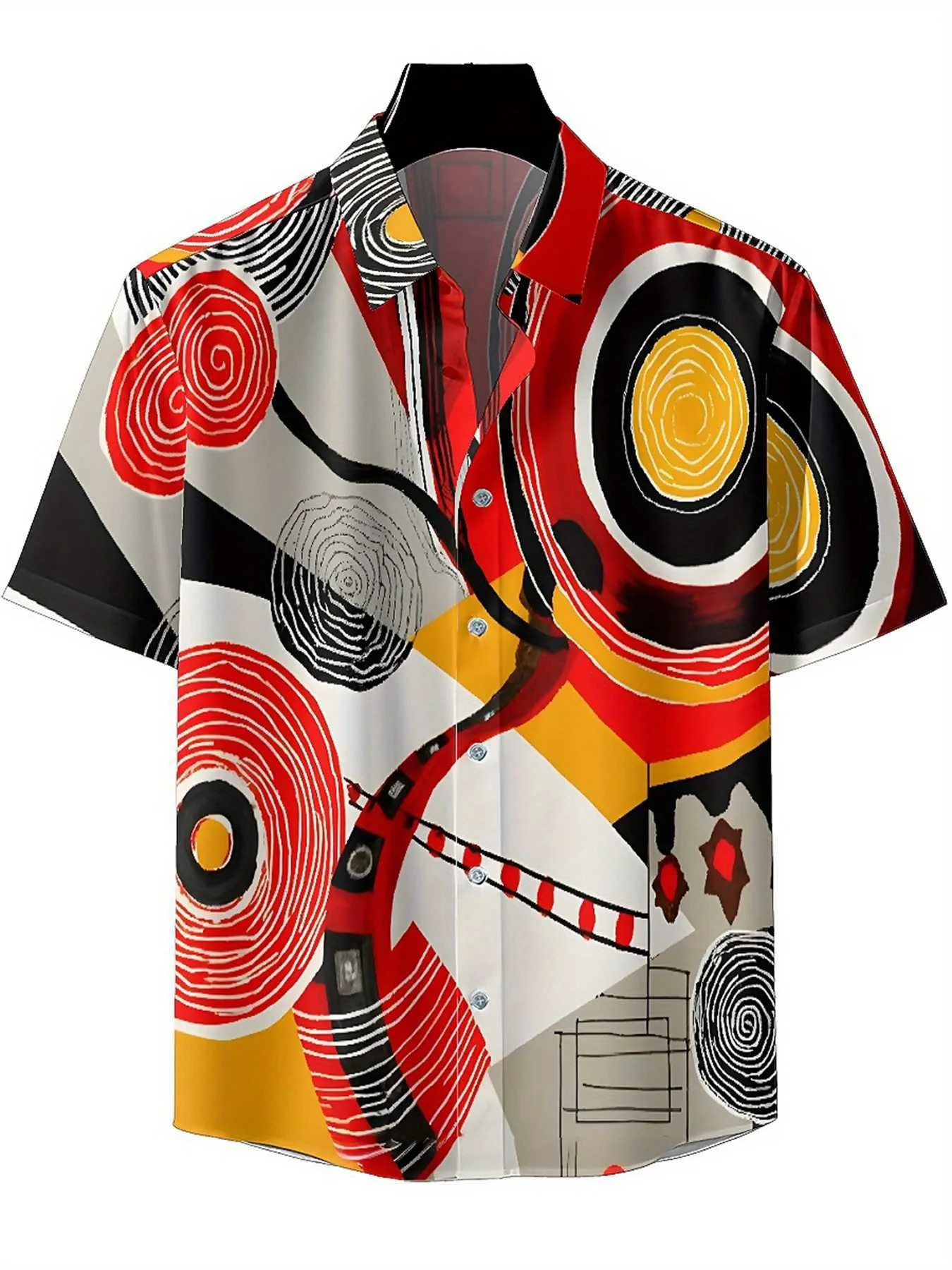 Men's Plus Size Hawaiian Shirts Geometric Abstract Style pattern,Premium Comfort Youth Clothes,Streetwear Y2K Tops