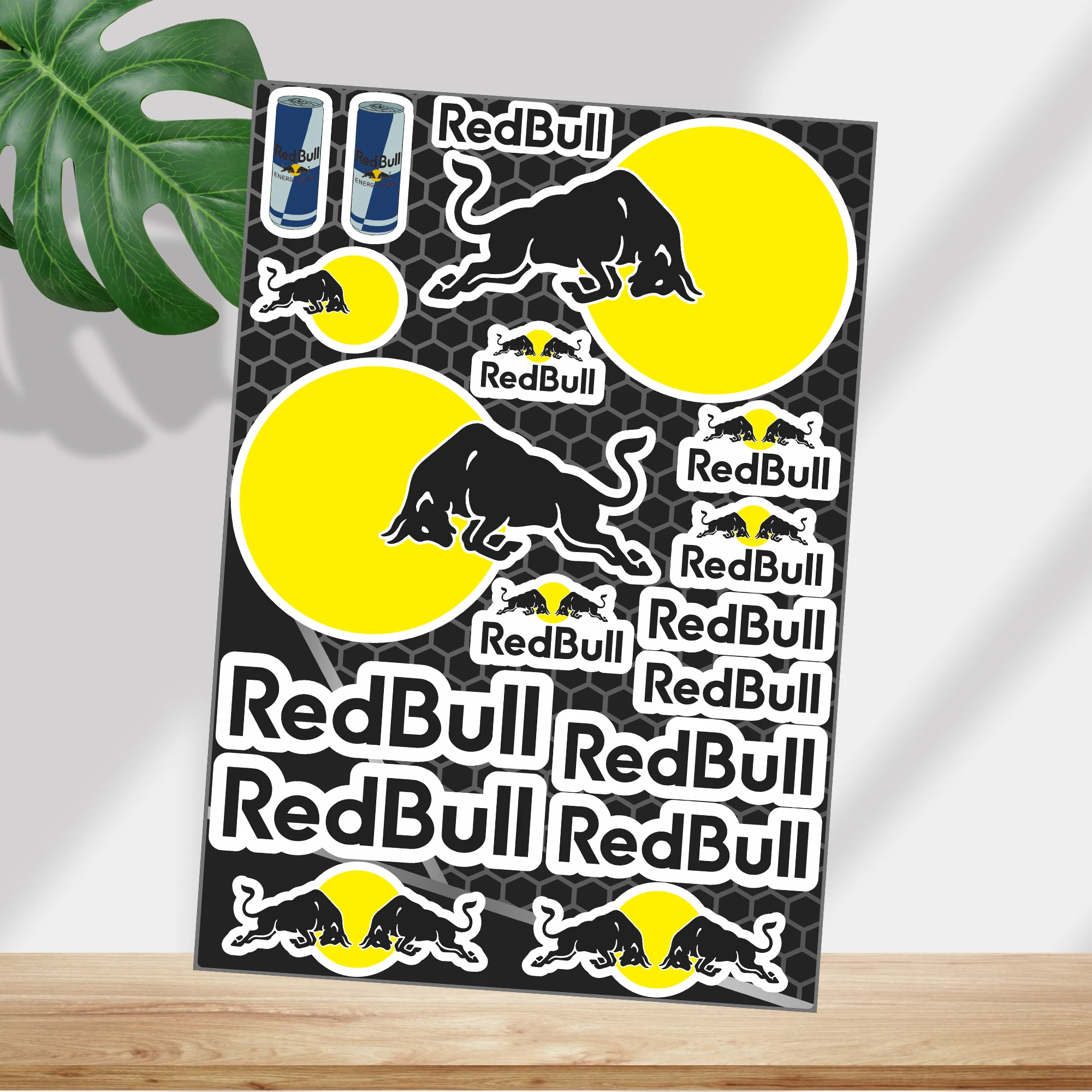 أسود الفينيل ريد بول دراجة نارية صائق الدراجة ملصق شعار السيارة