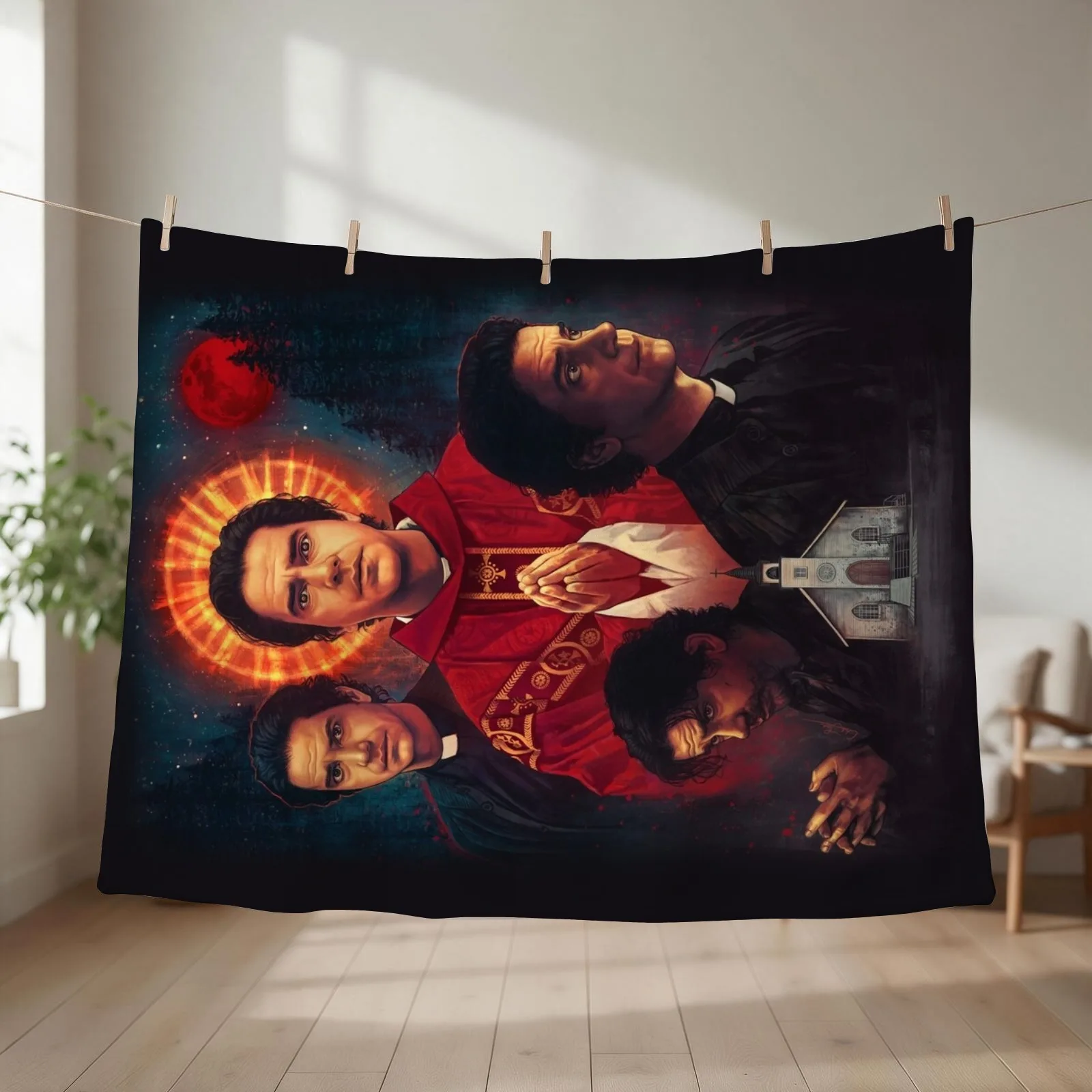 Father John Throw Blanket couch cozy soft plush fuzzy picnic outdoor blanket
