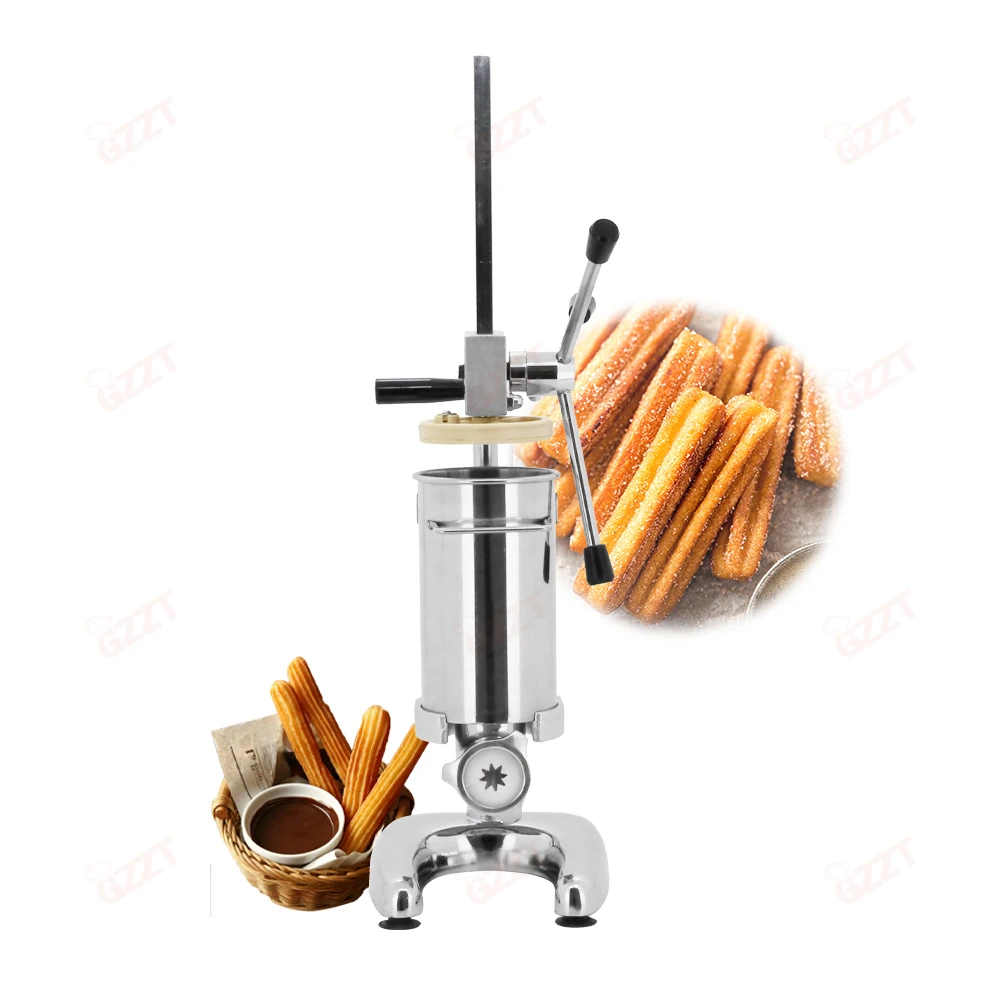 2026, New modelStainless Steel Manual Churros  Churros Filler Barrel 2L 3L Spanish Churros hine with 5 Different Dischar