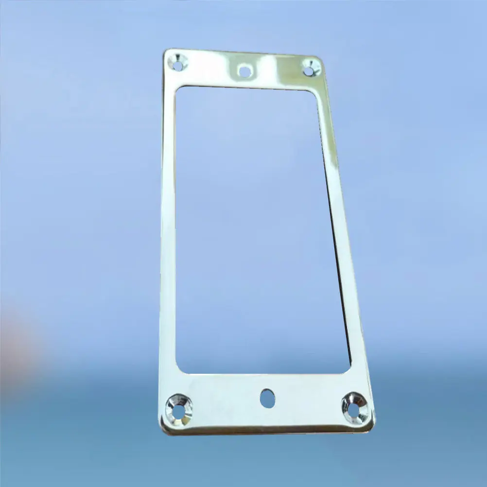 1Pcs Shiny Silver Metal Humbucker Pickup Mounting Ring Flat Base Guitar Pickup Frame Short Mount Compatible Dress Up Design