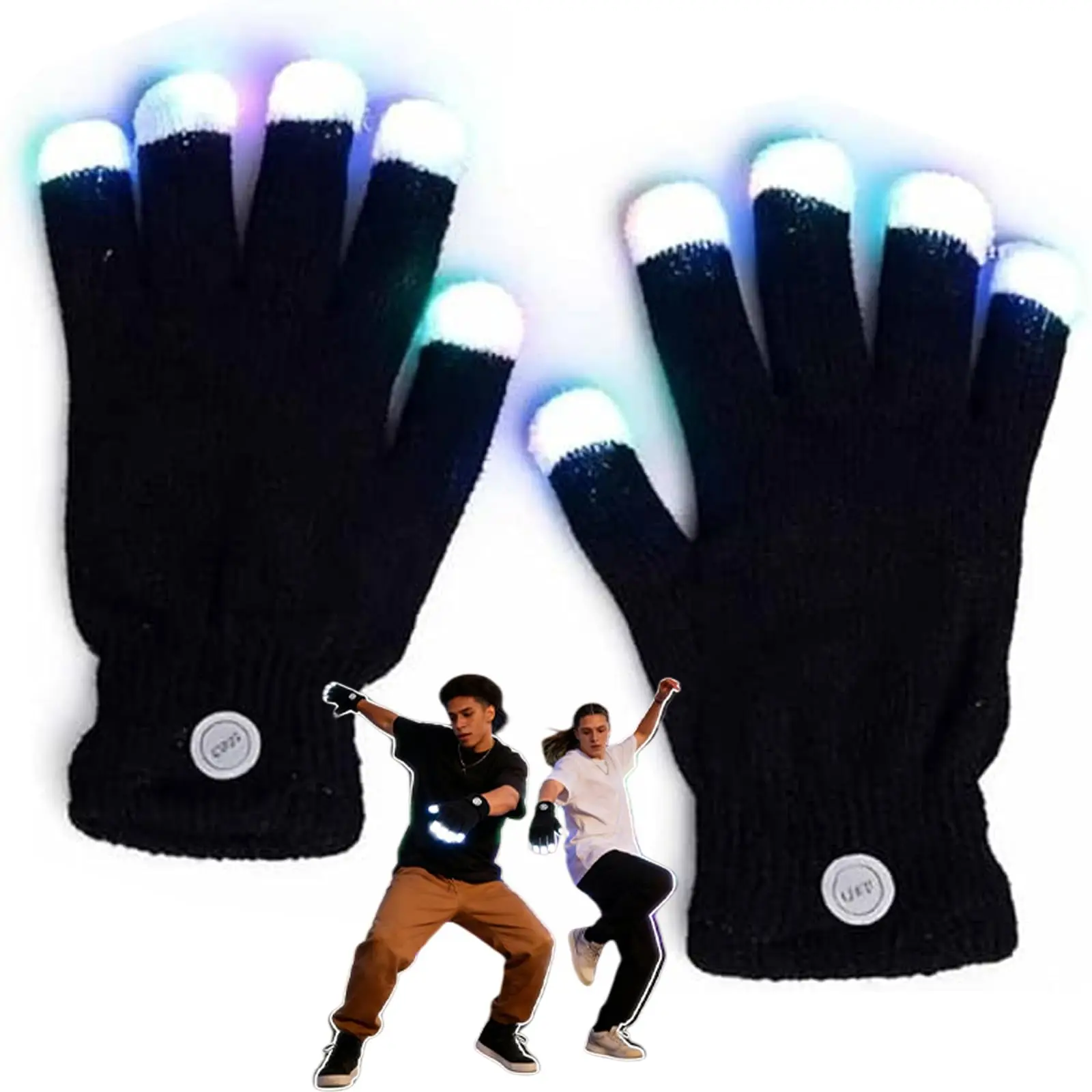 

Меняющие цвет светодиодные перчатки на кончиках пальцев с подсветкой, мигающие светящиеся в темноте перчатки на Хэллоуин для рождественских мероприятий