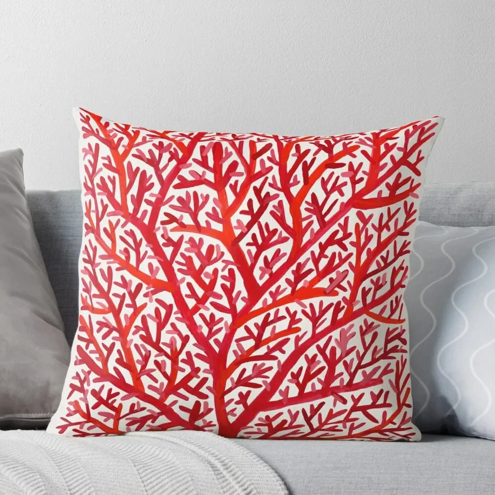 

Red Fan Coral Throw Pillow Decorative Cushions Pillowcase autumn decoration ornamental pillows Pillow