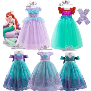 Robe Sirène Fille AmzBarley - Sans Manches, écailles Scintillantes, Tissu Doux - Pour Anniversaire, Déguisement, Fête