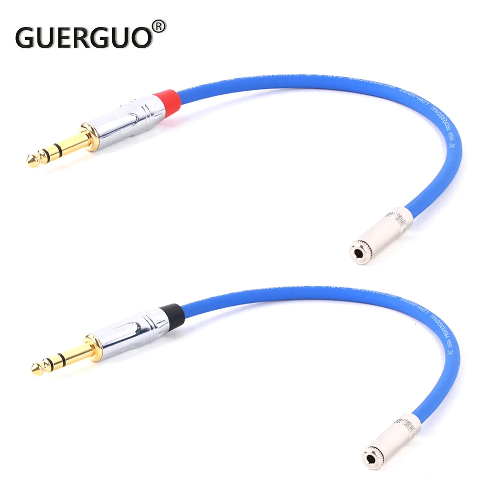 

Gold Plated 6.35mm Stereo Male Jack to 3.5mm Stereo Female Jack Straight Patch Cable For Guitar Microphones Etc 0.3M-15M