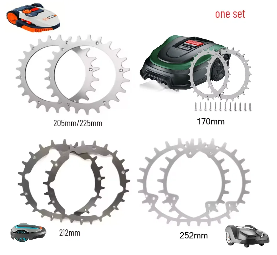 Anti-Slip Robotic Lawnmower Traction Spikes 205/225/212/252/170mm Replacement Wheels with Screws for Automower Gardena Mowers