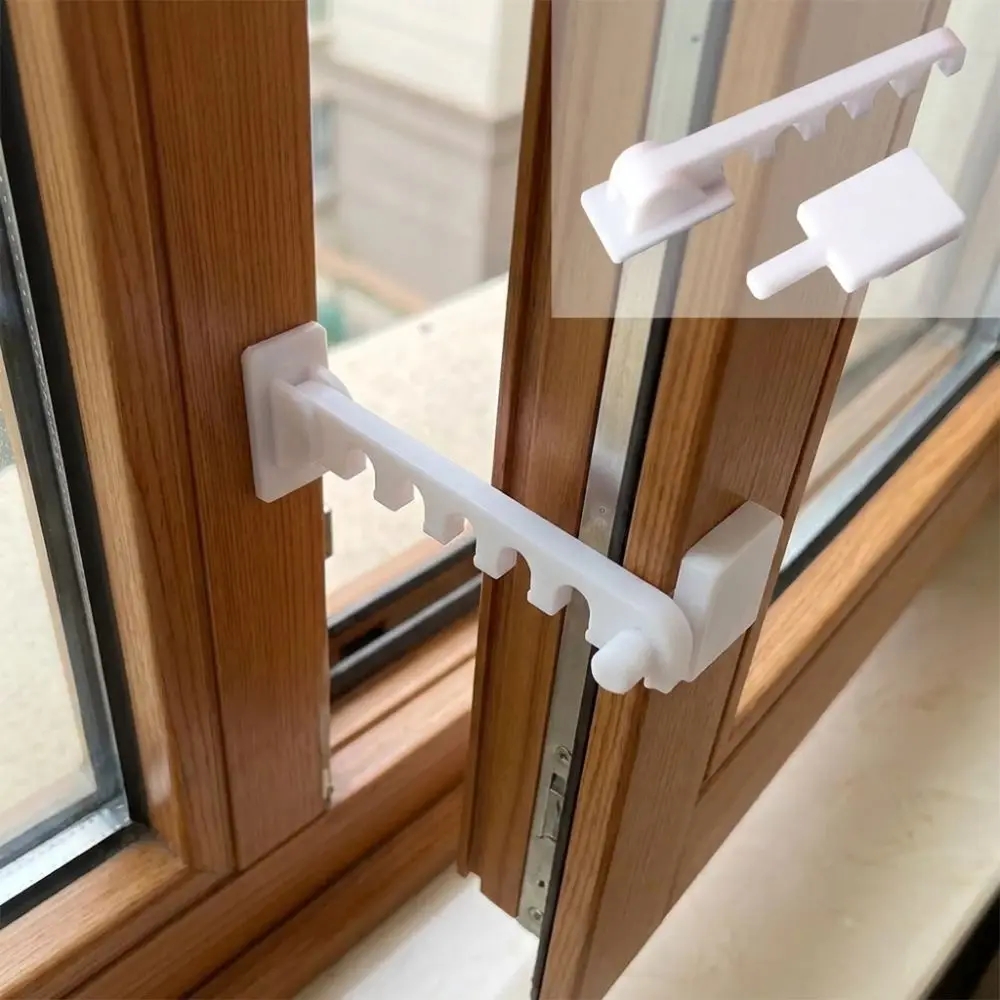 5 Gears Door Window Windproof Hooks 3D Printed Anti-Collision Window Restrictor Lock Plastic Adjustable Child Safety Window Lock