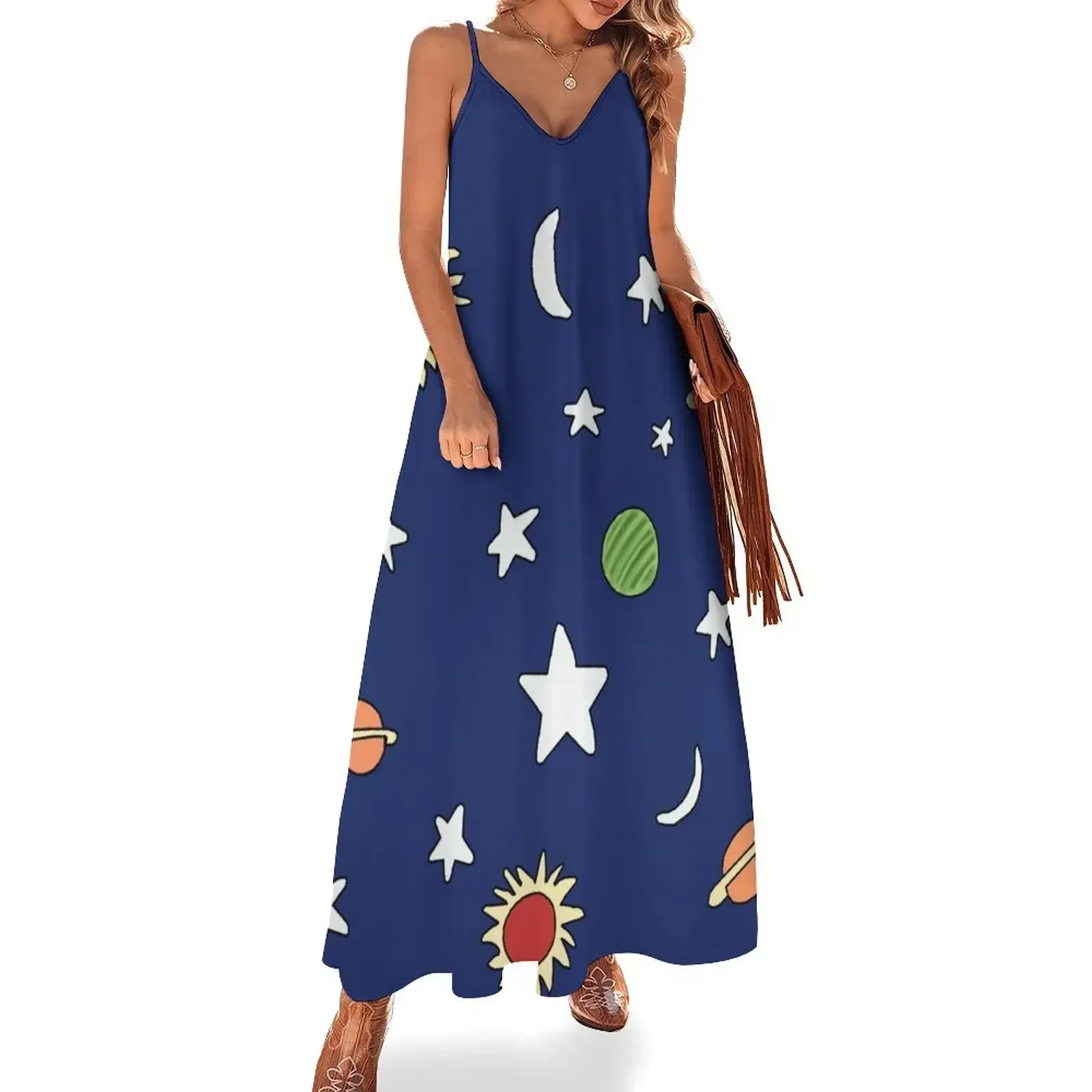 Miss Frizzle Space Sleeveless Dress Long veiled dresses summer outfits for women 2025 Dress