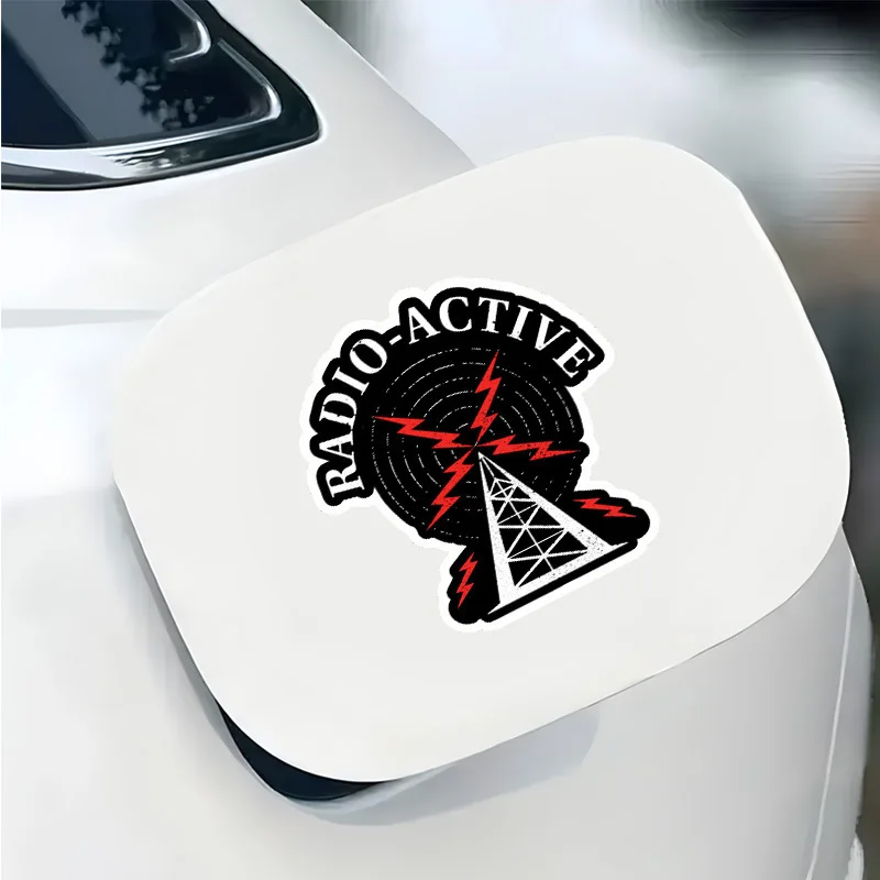 2 magnetic radio vinyl stickers - helmets, bumpers, etc. | Unique shaped stickers for amateur radio station decoration