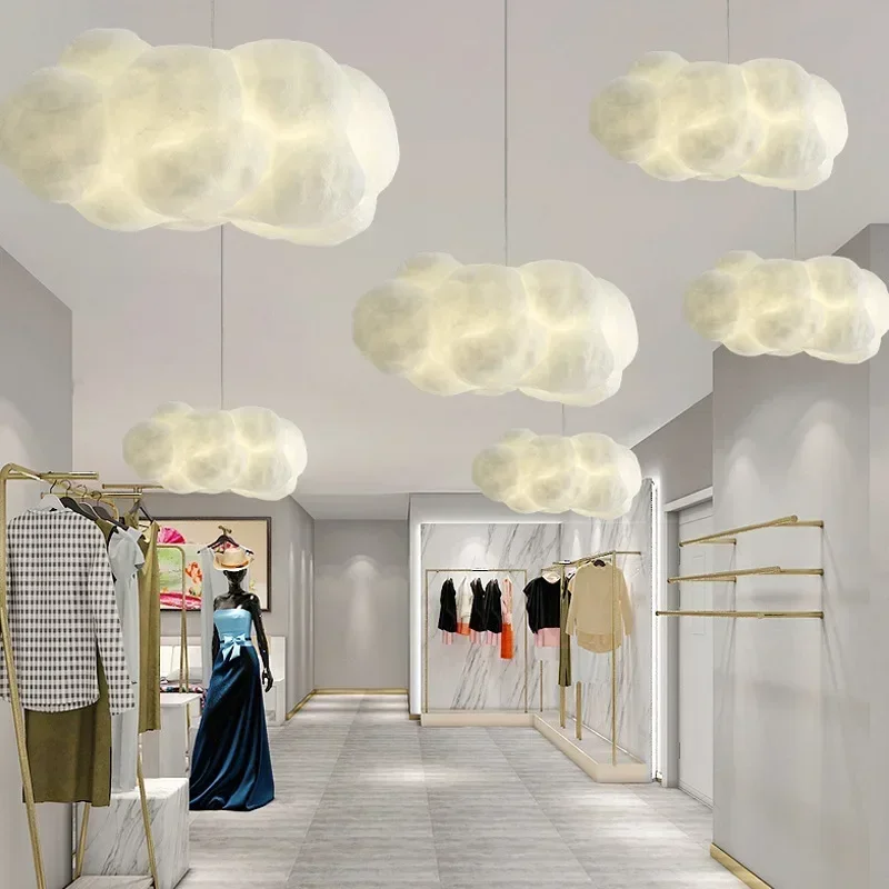 New Design Cloud Pendant Lamp Multiple Styles Simulation Living Restaurant Kids Room Silk Cotton Led Indoor House Decor Lighting