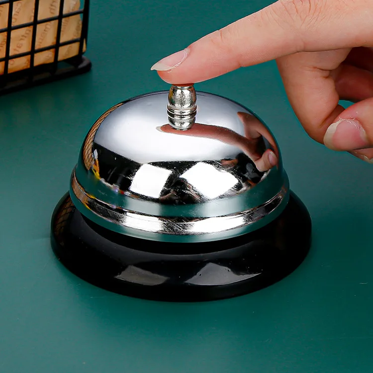 Service Bell Universal Front Desk Bell Anti Slip Base Dinner Bell Stainless Steel for Reception Areas Hospitals Warehouses
