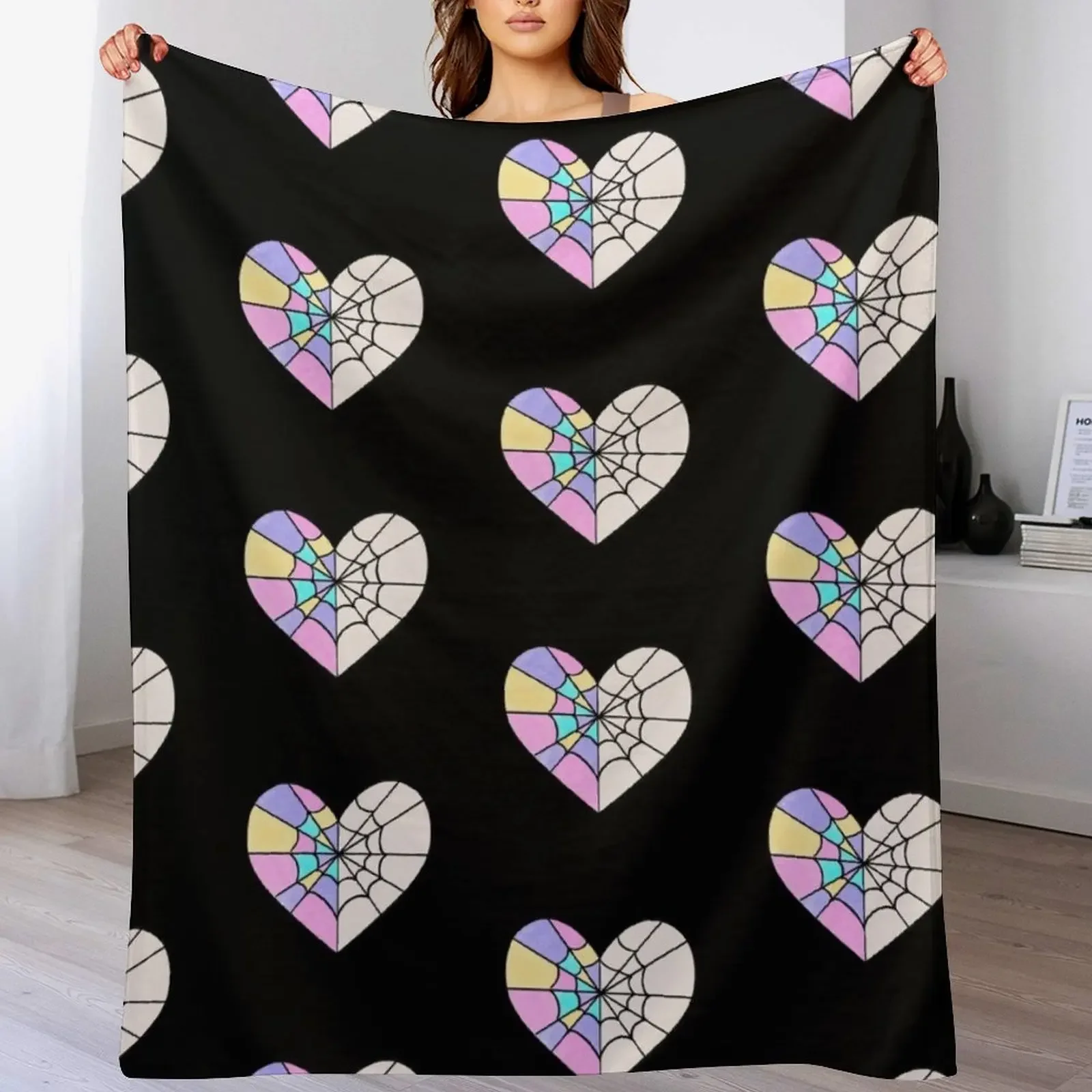 

Wenclair heart Throw Blanket Sofa Throw Cute Plaid warm winter Single Blankets