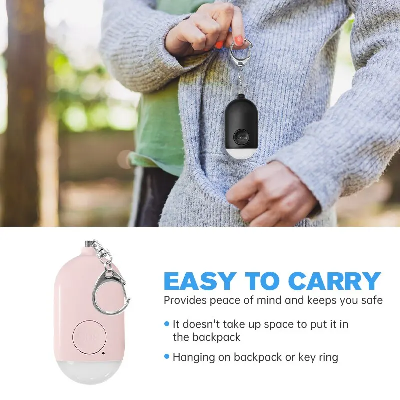 Kids Elderly Women Emergency SOS Personal Alarm Self Defense Keychain- Panic Button Or Pull Pin Alert Device 130 DB Loud Safety