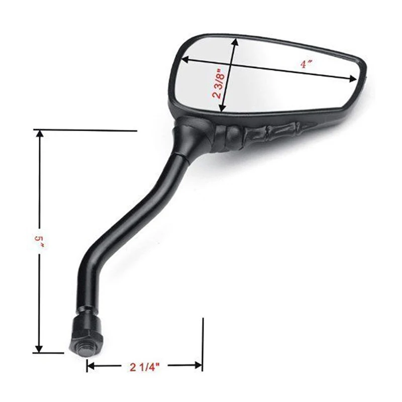 Rearview Mirror Motorcycle Accessories Skull Hand Pair 10mm 8mm Black Custom Skeleton Claw Handlebar Rear View Electric Scooter