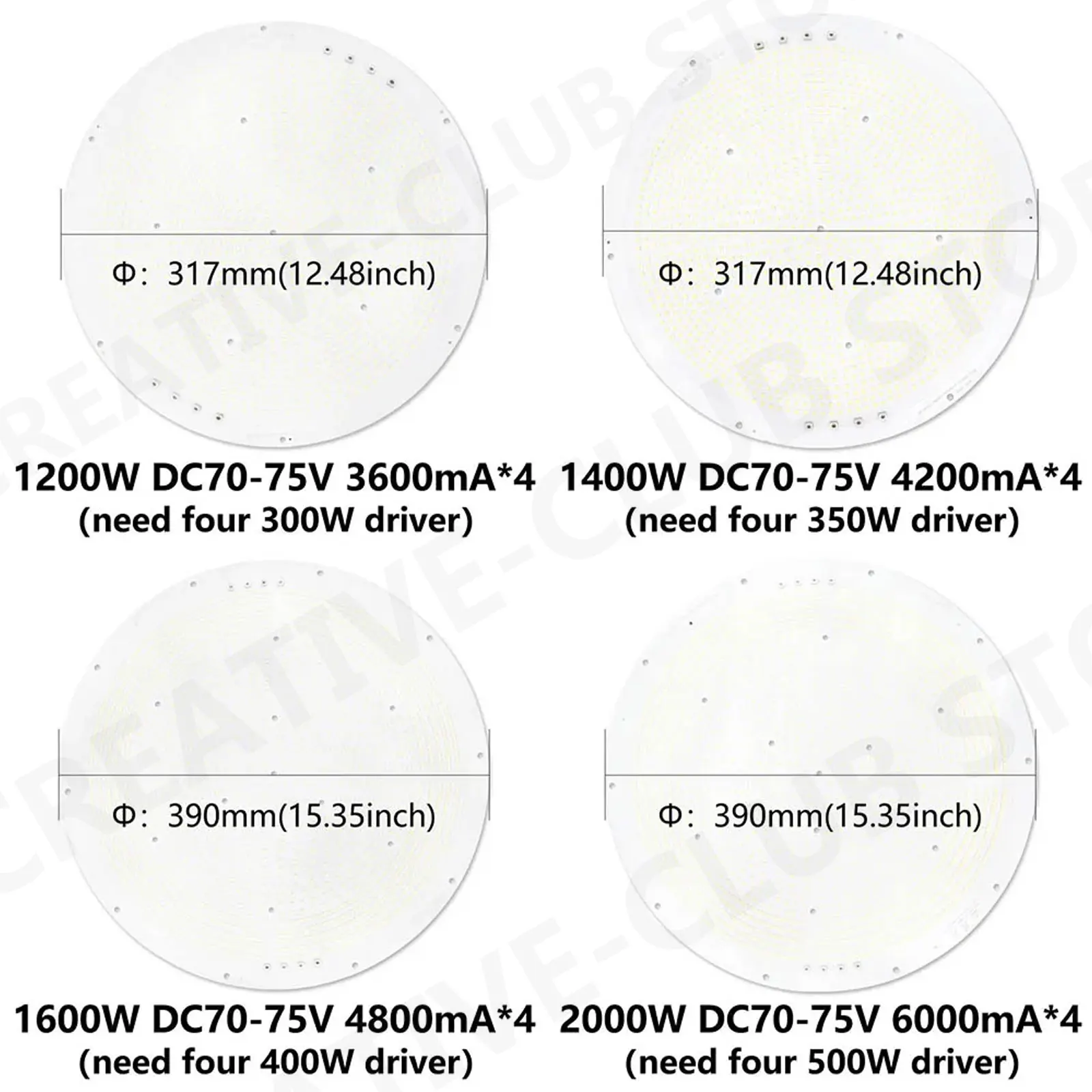 LED light board bulb DC70-75V 1400W 1600W DC70-75V aluminum substrate chip light bead for construction site tower crane pendant