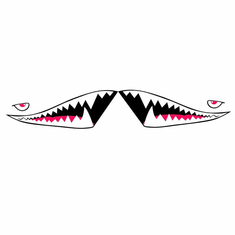 ตลก 13 ซม.สําหรับปากฉลามฟันการ์ตูนรูปลอกกันน้ํารถสติกเกอร์ Graffiti รถจักรยานยนต์ตกแต่งสําหรับ JDM SUV