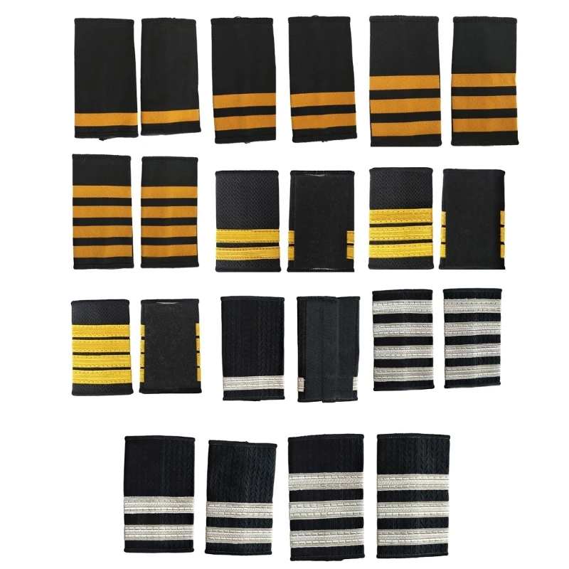 2PCS 캡틴 Epaulets 파일럿 유니폼 Epaulets Shouler 보드 전문 유니폼 코스프레 파티 액세서리 무대 소품